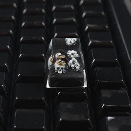 ULTRAEQUIP Artisan Keycaps Raven&Crow Resin Skull keycap ESC Custom Keycap 1U SA Prolfile Handmade Keycaps for MX Switch Mechanical Keyboards Key Cap (King_Skull)