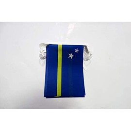 AZ FLAG - Curaçao Flag Chain 12 Metres with 20 Flags - 45 x 30 cm - Dutch Garland Flag Chain 30 x 45 cm