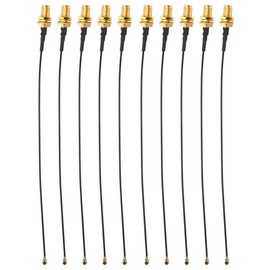 Greensen RF Adapter Pigtail Cable IPEX SMA-K/U.FL Feeder 15 cm Jumper Wire for Face Recognition Module, Brass Material Black Pack of 10