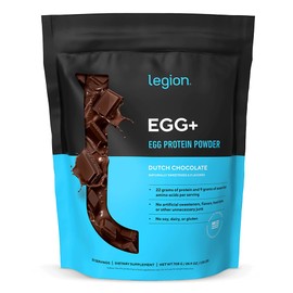 LEGION Egg+ Protein Powder with BCAAs - Naturally Sweeted and Flavored Egg White Protein Powder - Fast Digesting Protein for Muscle Growth and Strength, Chocolate, 20 Servings