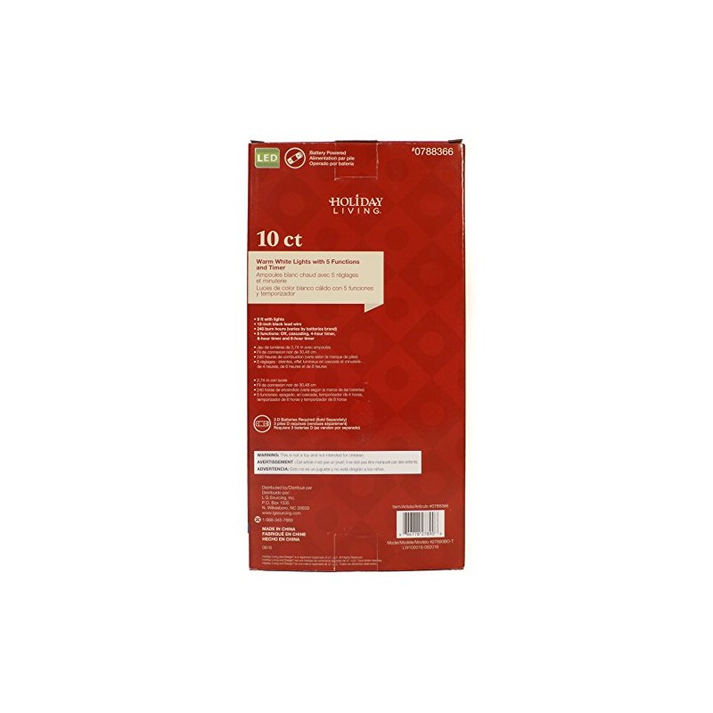 Holiday Living 10-Count, 9 Foot, 5 Function Frosted Gold Edison