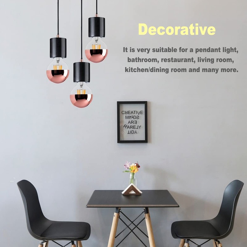 ARGANOL Half Chrome Light Bulb Dimmable, 6W (60 Watt Equivalent)