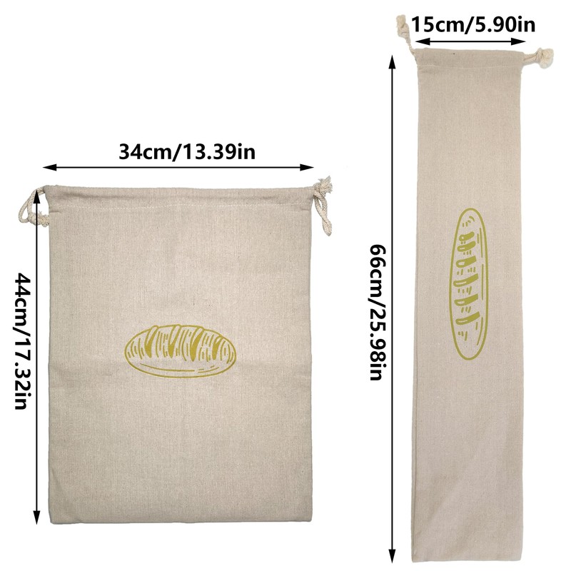 SEABABOO Linen Bread Bag 30 x 40 cm and Long