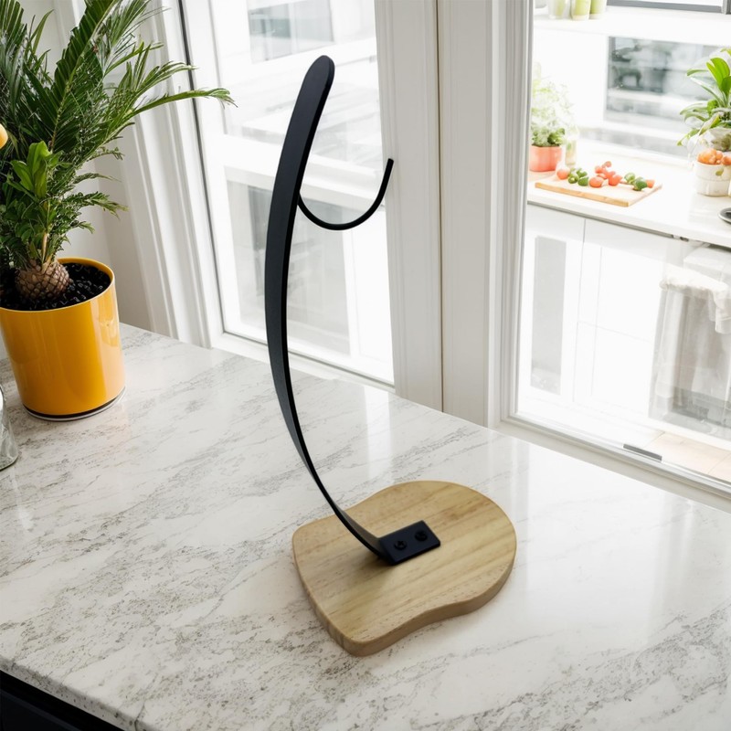 BetLight Solid Banana Hanger/Holder-Wooden Base with Metal Hook Fruit Stand,