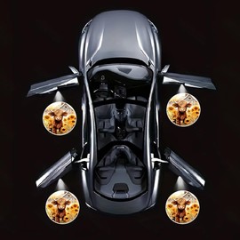 LMZLJZ 2PCS Car Door Lights,Sunflower Highland Cow Door Lights Logo Projector LED Shadow Welcome Lamp,Car Accessories Sunflower Cow Gifts for Men Women,Suitable for All Vehicles Motorcycle Bike