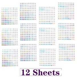 12 Sheets 1 to 300 Consecutive Laser Number Stickers Small Round Labels Self Adhesive Tags Stickers Inventory Storage Organizing Sticker for DIY Office Classroom Craft Decoration