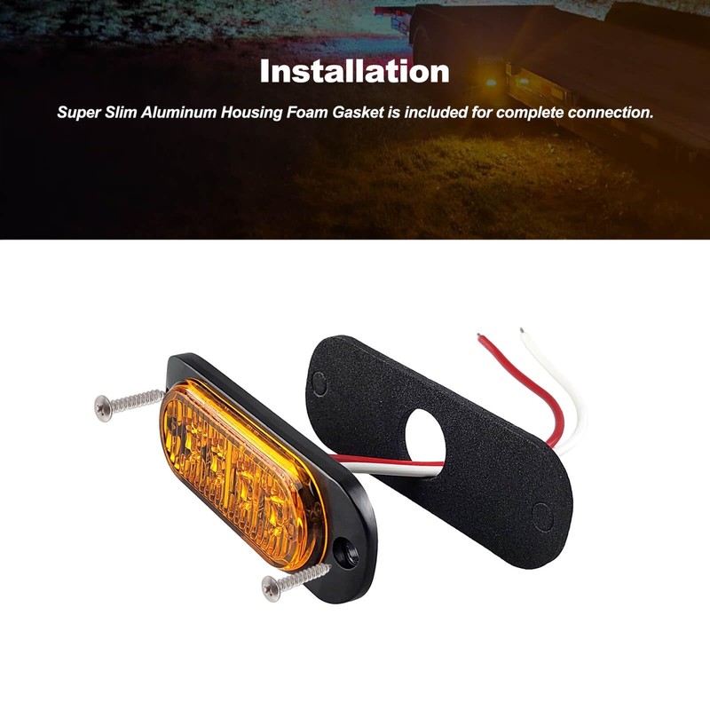 XtraGlow 3.4 Inch Trailer Marker Lights Amber LED Clearance Side