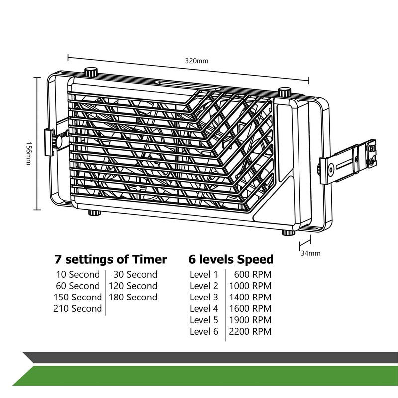 TITAN Silent Roof Fan 12V DC 140mm Double Reversible Roof
