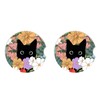 Cute Black Cat Car Coasters for Drinks Absorbent, 2 Pack