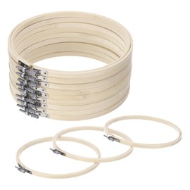 MECCANIXITY 3 Pieces 8 Inch Embroidery Hoops Adjustable Round Bamboo Circle Cross Stitch Hoop Ring for Art Craft Handy Sewing Needlework DIY Decoration