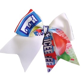 AZBOWS Cheer bows White Icee Hair Bow