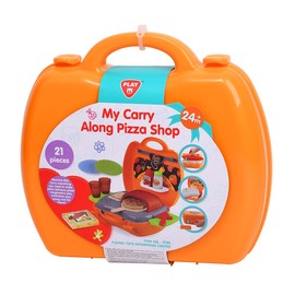 Children's Carry Pizza Kitchen Set - Kids Play Toy Playset - Imaginative Toy Tool Set - Crazy Pizzeria Pretend Play Toy Kit - Portable Accessories Case