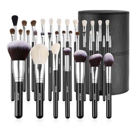 VEVOR 34-Piece Makeup Brush Set, Professional Makeup Brushes Kit for Foundation Blending Eyeshadow Concealer Blush - with Soft Bristles, Ergonomic Wood Handle, Travel-Friendly Case Included