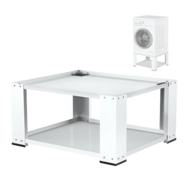 YAFFLaundry Pedestal for Washer and Dryer - Fit 27 and 28 Inch Washer and Dryer Stand Heavy Duty Steel 700lbs Capacity Universal Washing Machine Raiser 15.7'' Height White