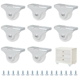 YSDMY 8 Pack Mini Castors Wheels 25mm Non-Swivel Metal Plate Castors with Screws,for DIY Furniture Drawer Table Equipment Fixed Castor Replacement