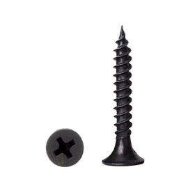 #6 x 1-1/4'' Black Wood Screws, Phillips Flat Head Screws, Screws for Kitchen Cabinets, Self-Tapping Countersunk Head Screws for Various Woodworking Repairs and DIY Projects (100 pcs)