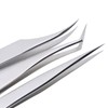 3Pcs Eyelash Extension Tweezers Set Silver Mirror Light DolphinShaped Easy