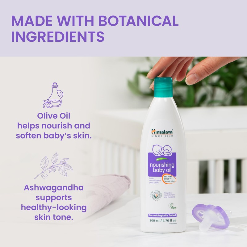 Himalaya Nourishing Baby Oil, Light & Non-Greasy for a Soothing