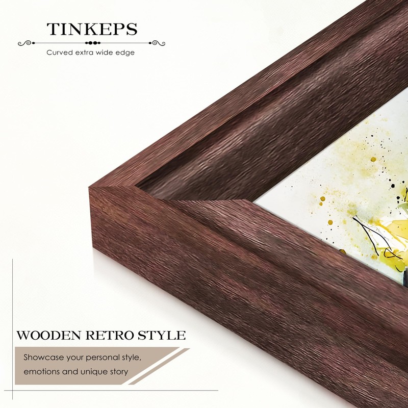 Tinkeps 8x10 Picture Frame Brown, Wooden Vintage Style Photo Frames