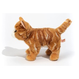 Teddy Hermann 90682 Katze 20 cm, Kuscheltier, Plüschtier, rot getigert mit recycelter Füllung