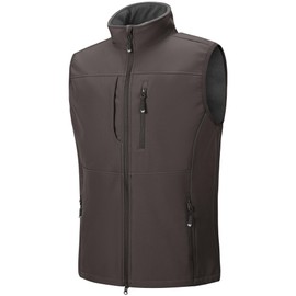 33,000ft Men's Lightweight Softshell Vest Outerwear Zip Up Fleece Lined Windproof Sleeveless Jacket for Golf Running Hiking