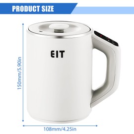 800 ml Small Kettle, 300 W Travel Kettle, 5 Minutes Fast Boiling, Travel Kettle, Small, Portable Mini Camping Kettle for Tea, Coffee (White)