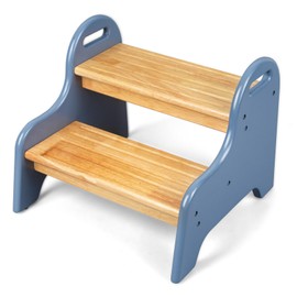 StrongTek Kids 2 Step Stool, Oak Wood Step Stool for Children, Safe & Sturdy, Ideal for Bathroom, Kitchen, Home Use, Durable, Non-Slip, Child Safety, Foot Stool, Toddler Step Stool, Easy to Clean