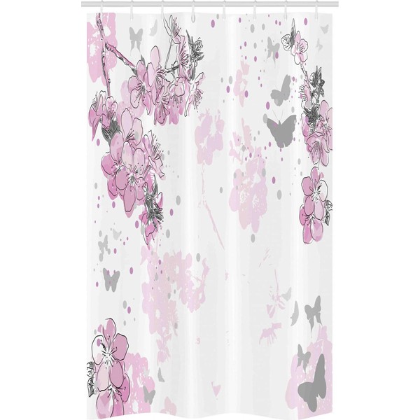 ABAKUHAUS Almond Blossom Narrow Shower Curtain, Spring Motif Overview, Bathroom