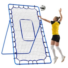 Winthai Versatile Volleyball Rebound Net 7x3.7 FT, Blue Target Ribbon for Accuracy, 4-Angle Adjustments, Quick Setup, Suitable for Volleyball, Lacrosse, Baseball & Softball Training
