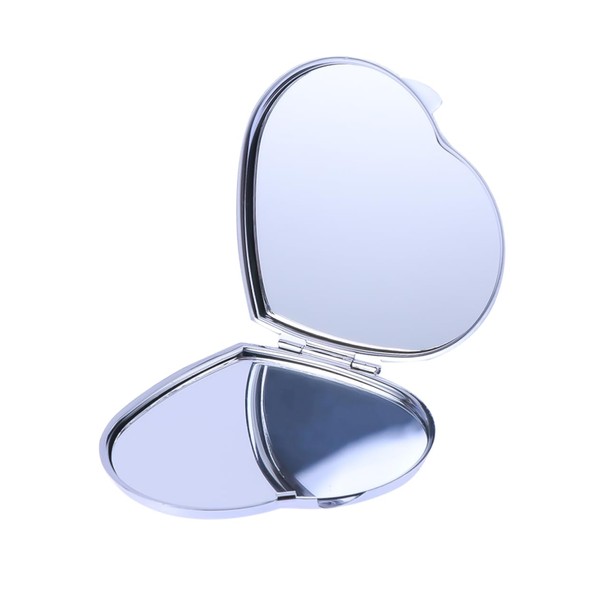 PACKOVE Heart Shaped Compact Folding Mirror Dual Sided Makeup Mirror