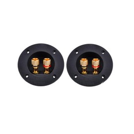 Universal Speaker Terminal Box, Round Shape (Choose Number of Pieces), Banana Plug Compatible, Audio (2 Pieces)