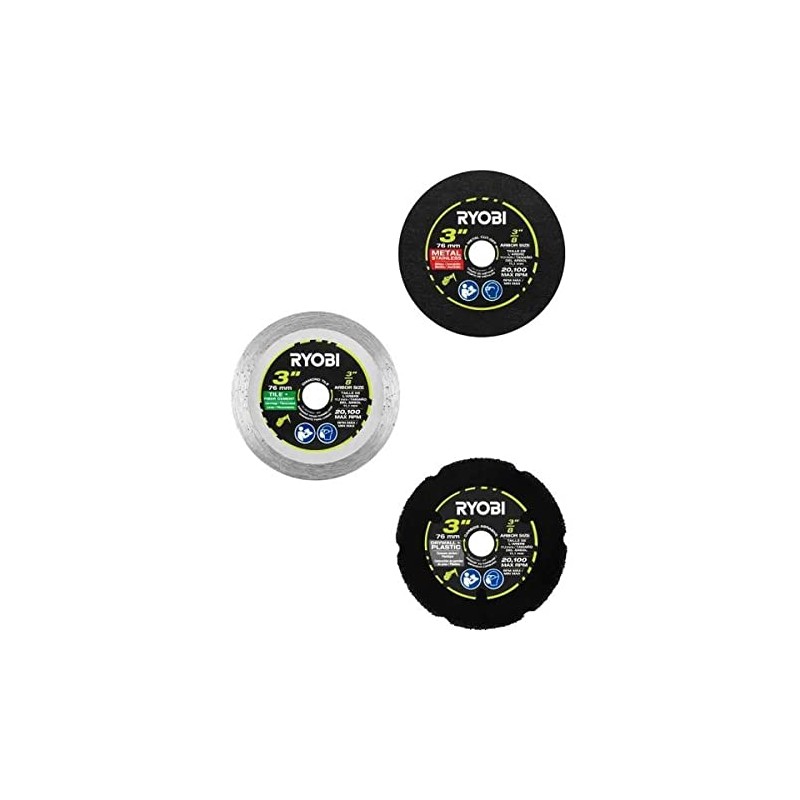 RYOBI 3 in. Multi-Material Cut-Off Wheel Set (3-Pack)