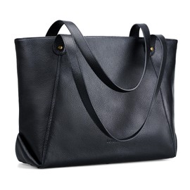 befen Black Leather Shoulder Purse for Women, Women's Work Travel Tote Bags Large Capacity Handbag, Lightweight Satchel for Women Trendy