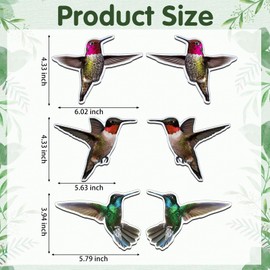 Konohan 3 Pairs Hummingbird Screen Door Magnets Double Sided Patio Flexible Magnetic Screen Saver Decorative Retractable Window Magnetic Decals for Sliding Patio Door(Fresh)