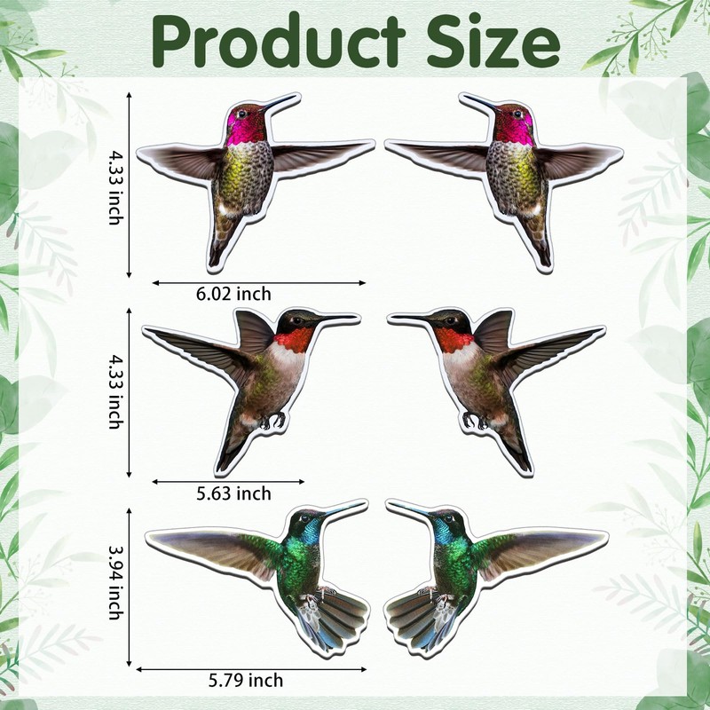 Konohan 3 Pairs Hummingbird Screen Door Magnets Double Sided Patio