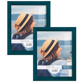 Renditions Gallery 8x10 inch Picture Frame Ocean Blue Wood Grain Frame, Set of 2 High-end Modern Style, Made of Solid Wood and High Definition Glass for Wall and Tabletop Photo Display