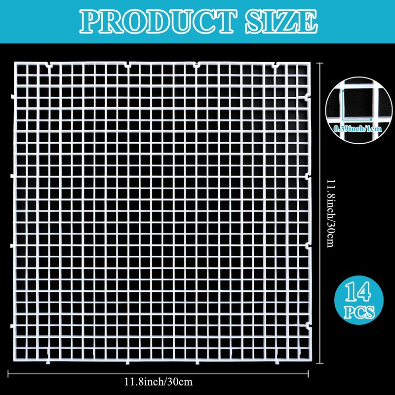 Supkiir 14pcs Aquarium Fish Tank Divider, Plastic Grate Isolation Board