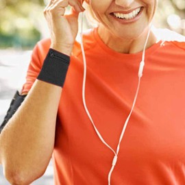 Wrist Bag, Fitness Sweatband with Zip, Mini Wristband, Wrist Bag, Wristband, Purse with Pocket, for Women, Men, Running, Hiking, Jogging