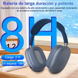 Audífonos Inalámbricos De Diadema Con Bluetooth P9 Pro Max Color Azul