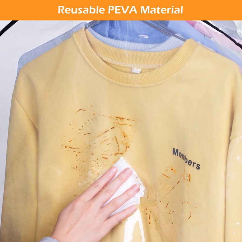 MISSLO 40" Hanging Garment Bags for Closet Storage Clear Garment