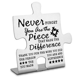 Thank you Appreciation gifts for Mentor Teacher Nurse, Going Away Gift Retirement Gift for Coworker Boss, Never forget you are the Piece that Made the Difference, Fun Office Desk Decor-DX249