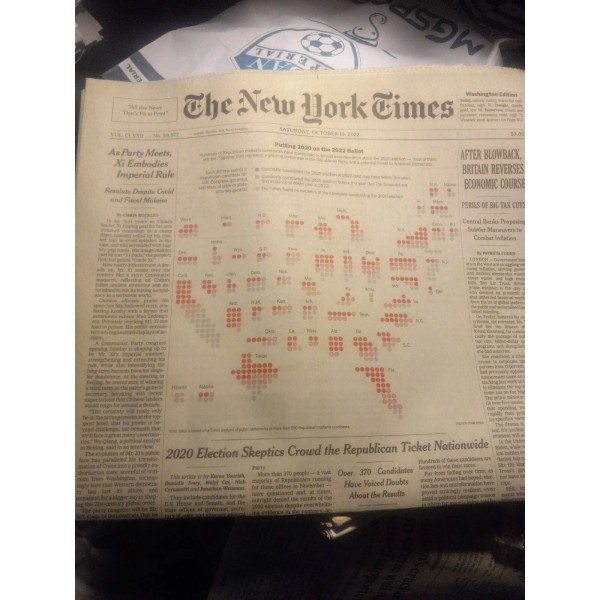The New York Times Saturday October 15 2022