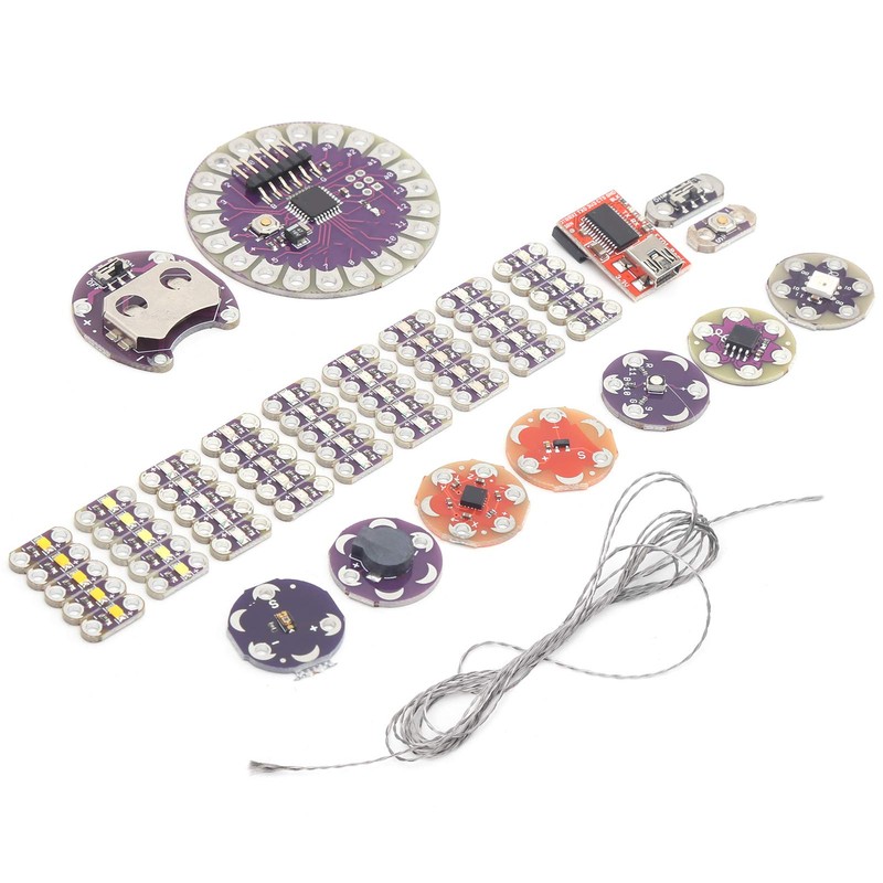 Lilypad Kit, Conductive PCB Sewing Thread Kit, Electronic Starter Kit,