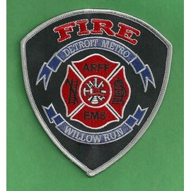 Embroidered Patch - Patches for Women Man - Detroit Metro Willow Run AIRPORTS Michigan ARFF FIRE Patch