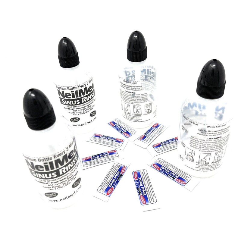 NeilMed Sinus Rinse 4pcs Bottles 8 OZ+8 Packet Exp: 04/2028