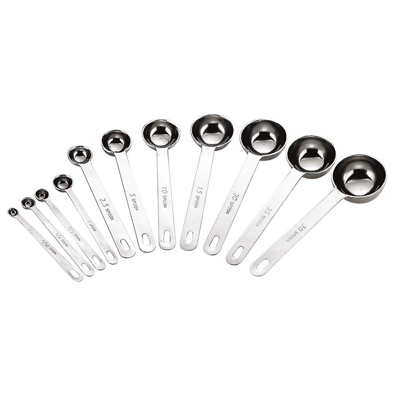 三宝 Industrial Measuring Spoons Silver 2.5 °C. C. 18 – 8 Extra Thick Measuring