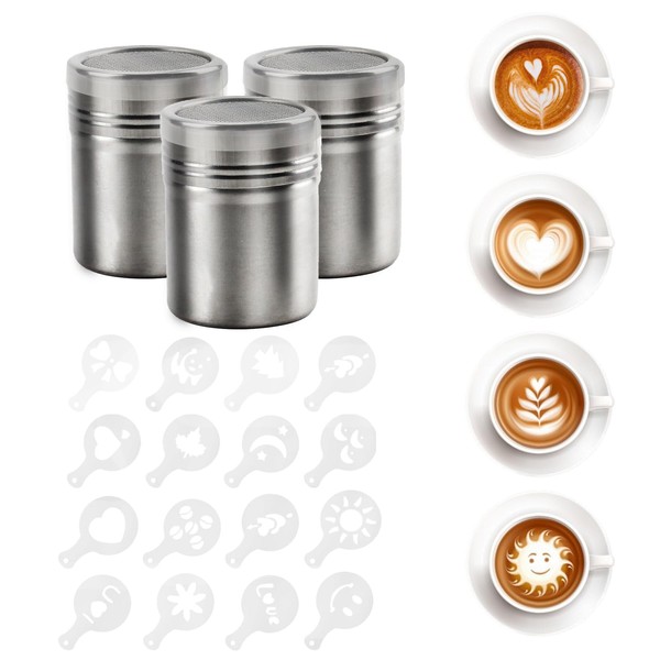 RYAN Cocoa Shaker Pack of 3 Cocoa Shaker for Cappuccino