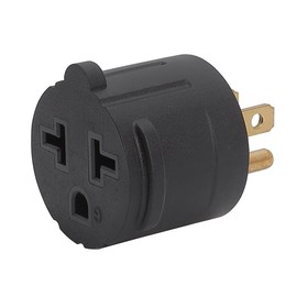 Nema 15 Amp to 20 Amp Plug Adapter Listed NEMA 5-15P to 5-15/20R +6-15/20R (Comb 20Amp T Blade) 15 Amp Household Plug to 20 Amp T-Blade AC Power Adapter Black