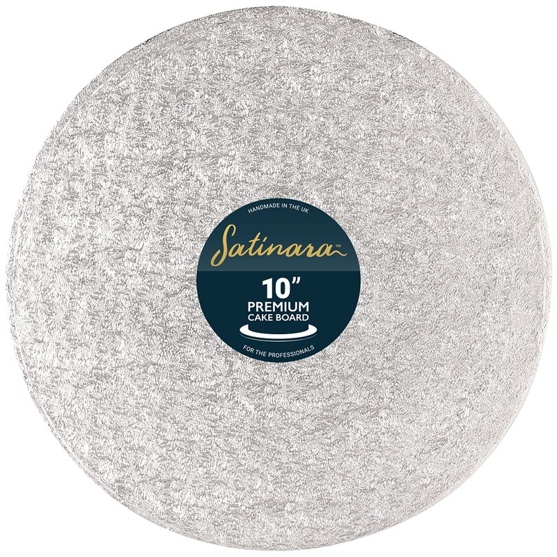 Culpitt Satinara, Cake Board, 10"Cake Drum, Individually Wrapped, Silver Foil