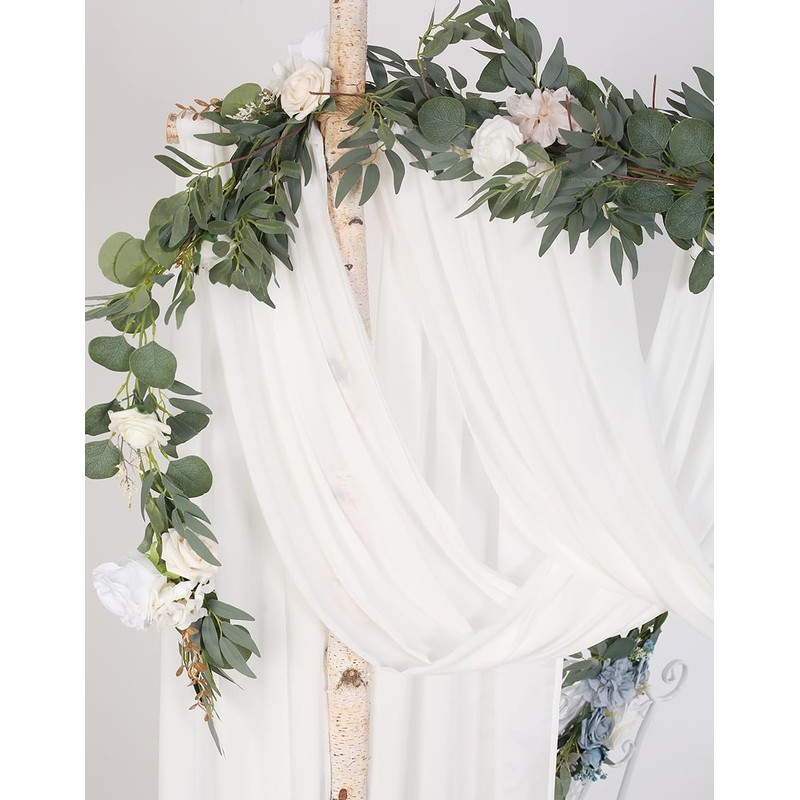 Tewechinb 2 Panels 24Ft Extra Long Wedding Arch Draping Fabric,